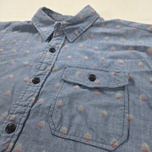 Howler Bros San Gabriel Blue Chambray‎ Sunrise Jacquard Button Up Size Medium